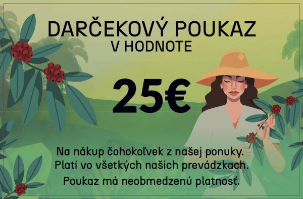 Darčeková poukážka v hodnote 25€